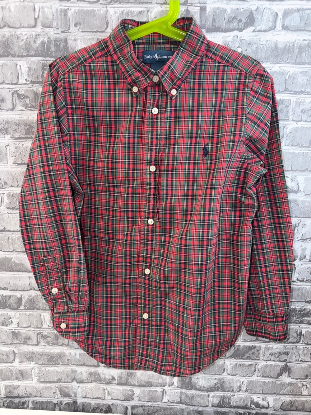 Ralph Lauren Red & Green Plaid Button-Down Shirt